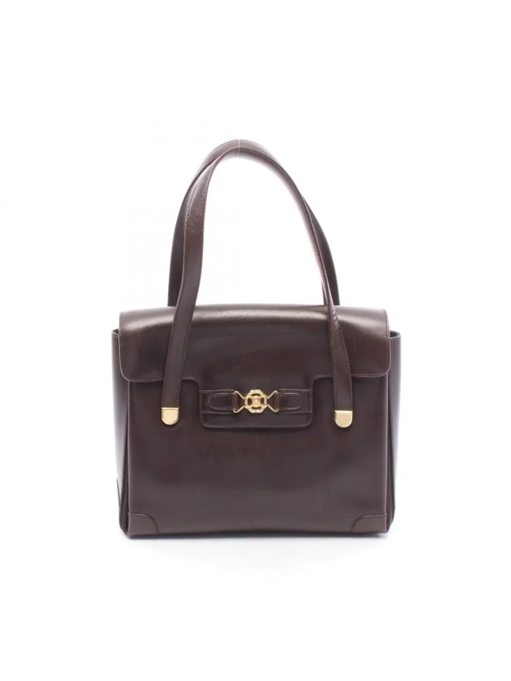 Celine Handbag Dark Brown Leather Triomphe